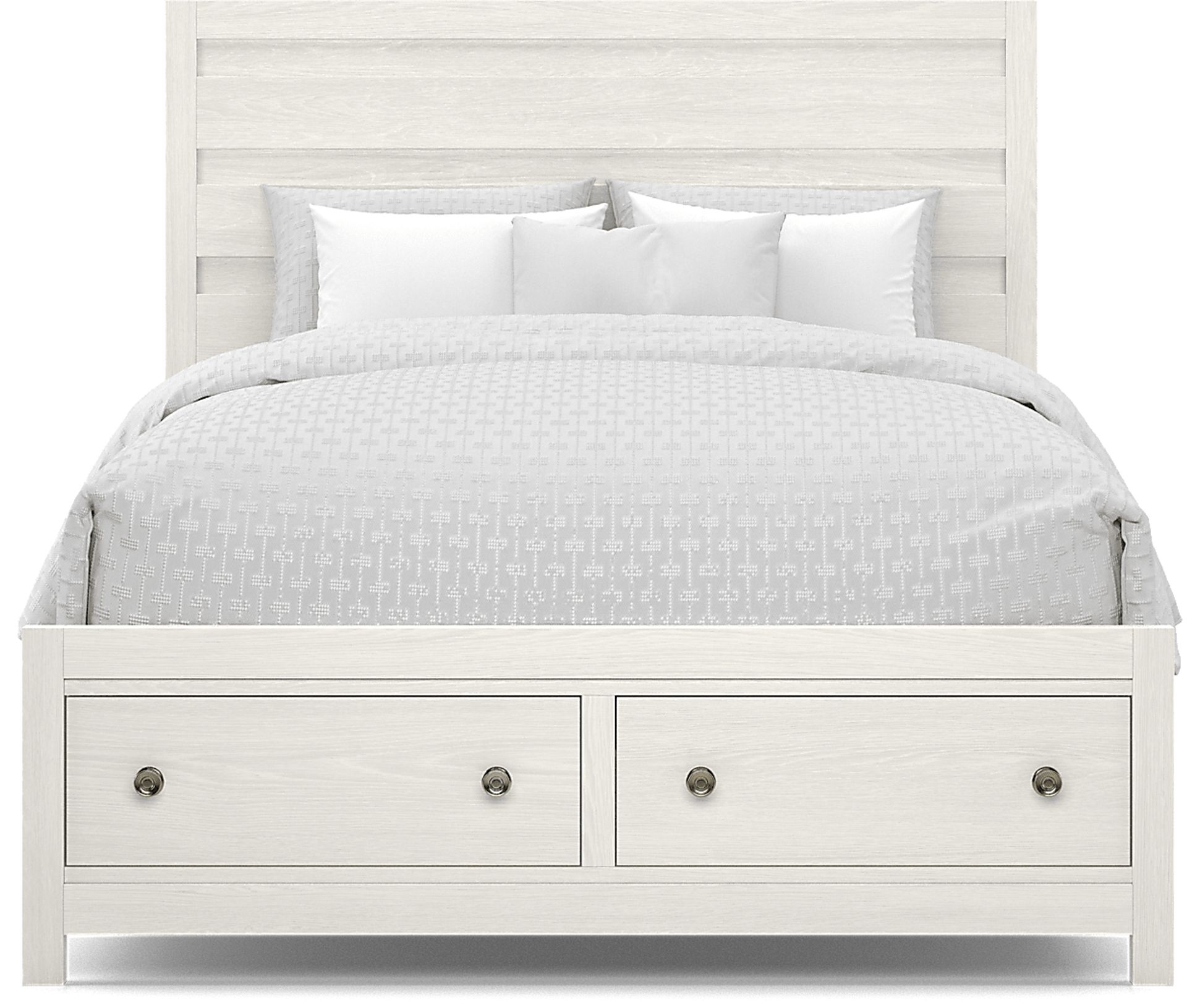 Barringer Place White 3 Pc Queen Panel Bed with Storage - Image 2