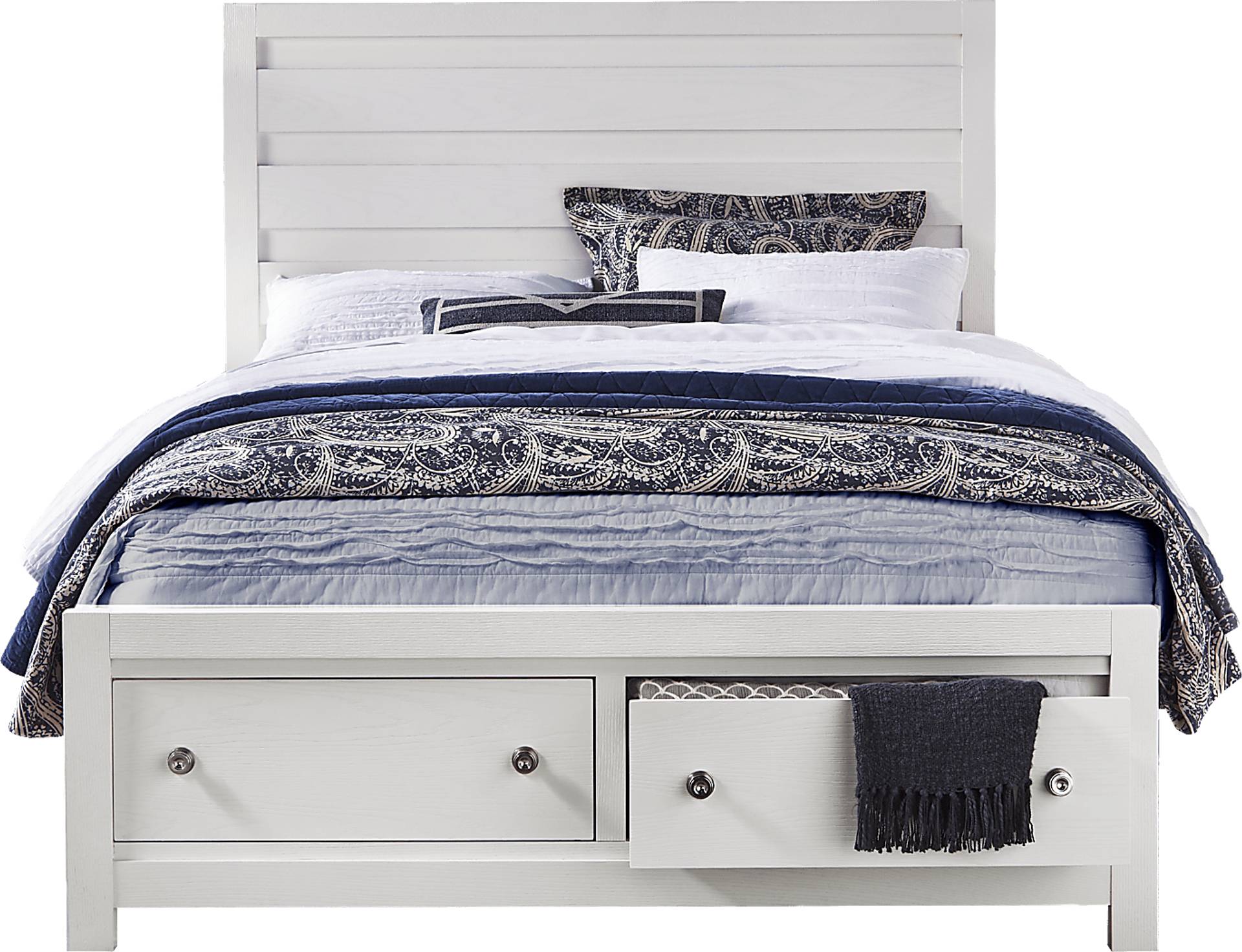 3 pc queen panel bed with storage