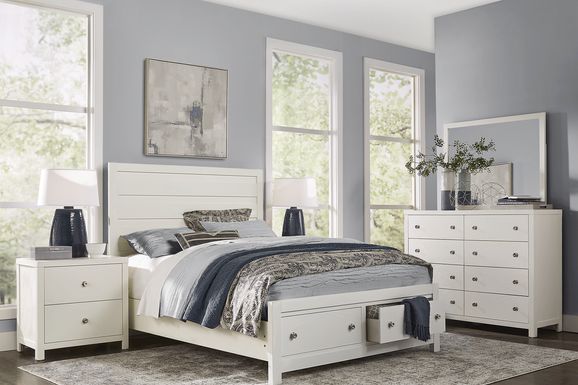 Barringer Place White 5 Pc King Panel Bedroom with Storage