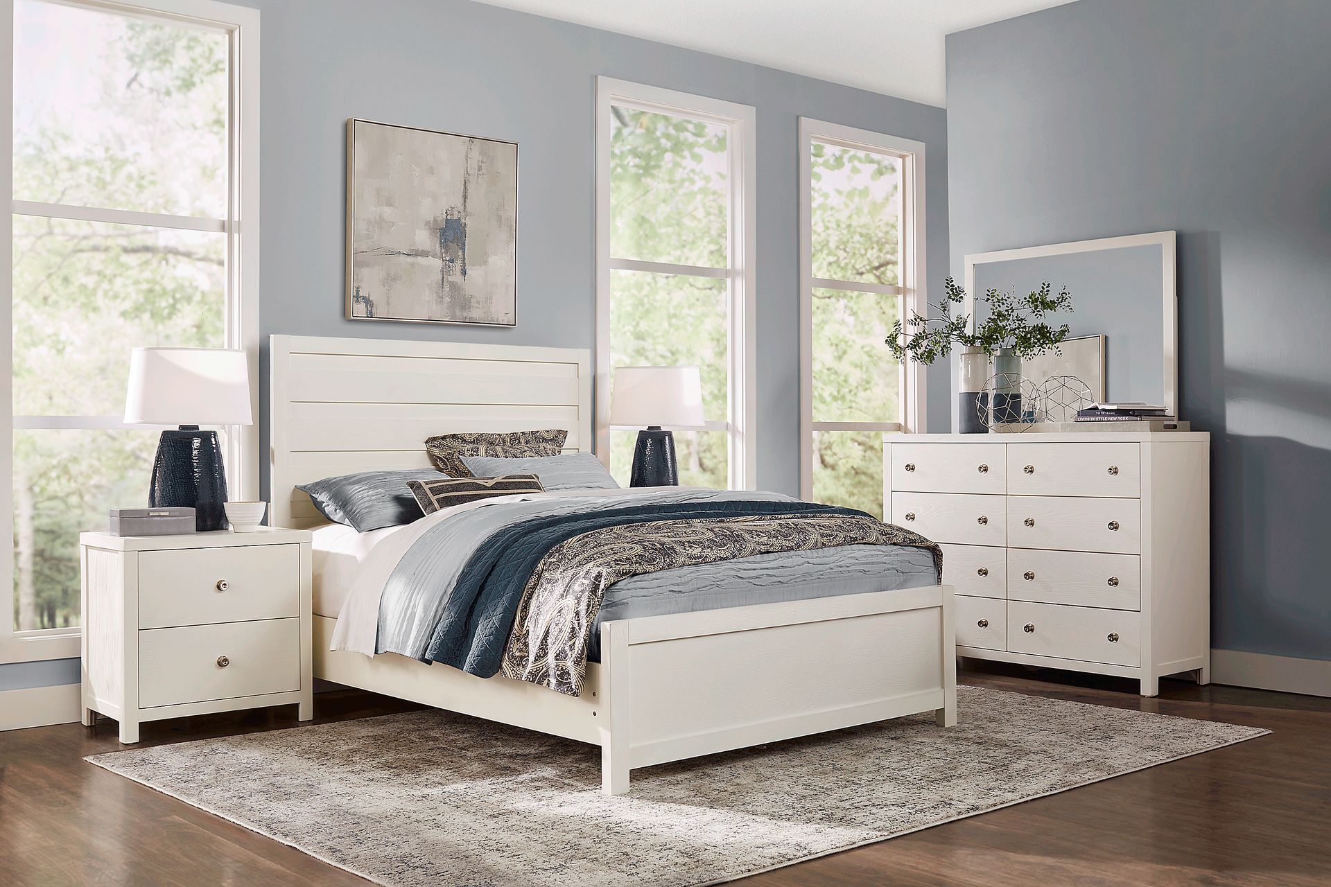 Barringer Place White 5 Pc Queen Panel Bedroom - Image 1