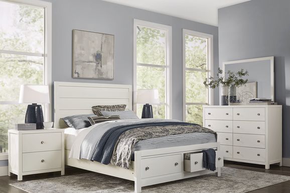 Barringer Place White 7 Pc Queen Panel Bedroom with Storage