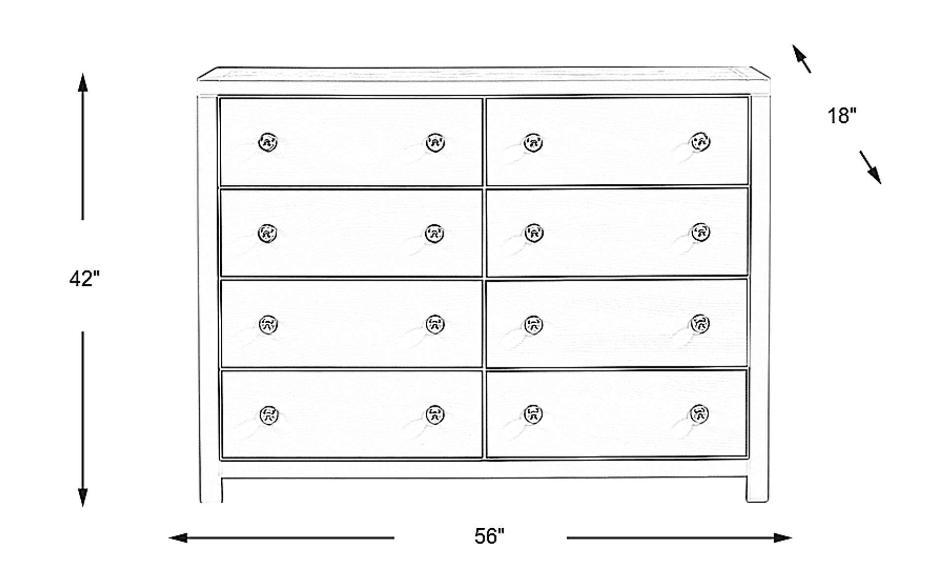 Dimension Image. Please refer to the Dimension Tab on this page for dimension details.