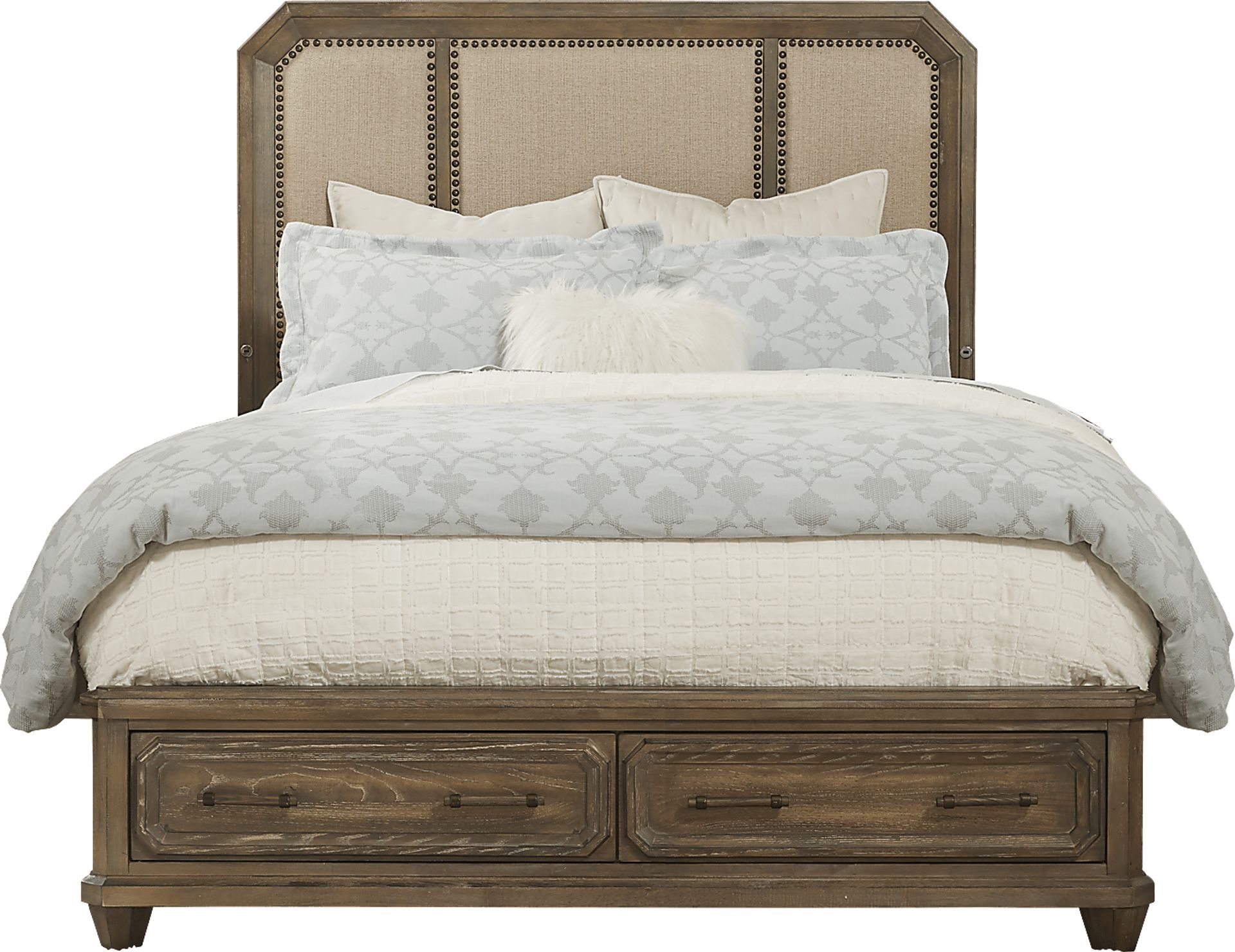 Barriston Trail Brown 3 Pc King Panel Bed with Storage - Image 1