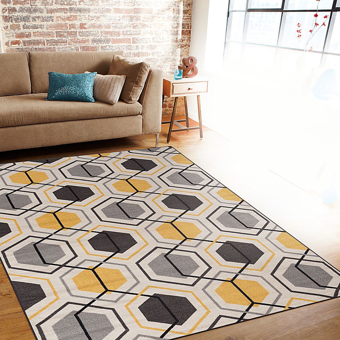 Barrlow Yellow 7'10 x 10' Rug
