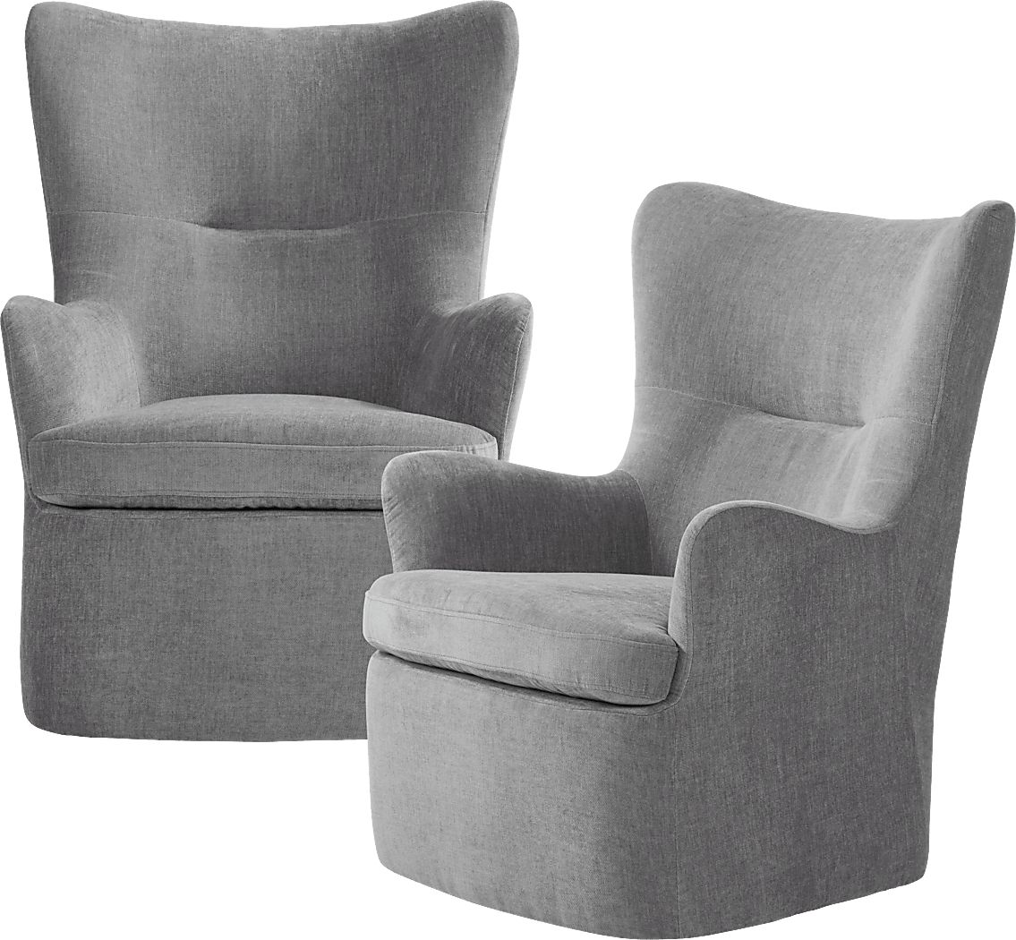 Barsha Heights Gray Swivel Glider Chair (Set of 2) Rooms To Go