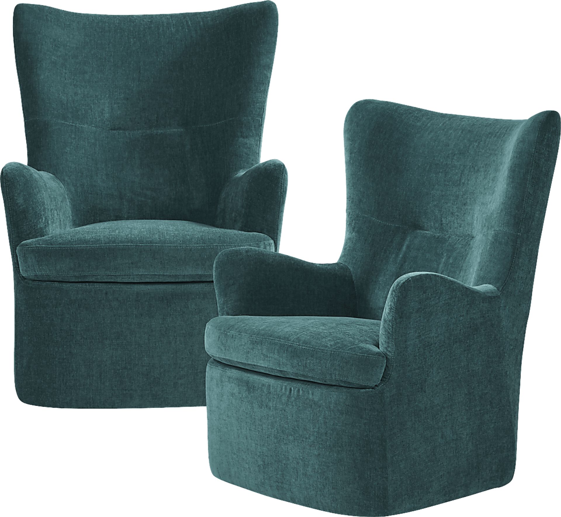 Barsha Heights Teal Swivel Glider Chair (Set of 2) - Image 1