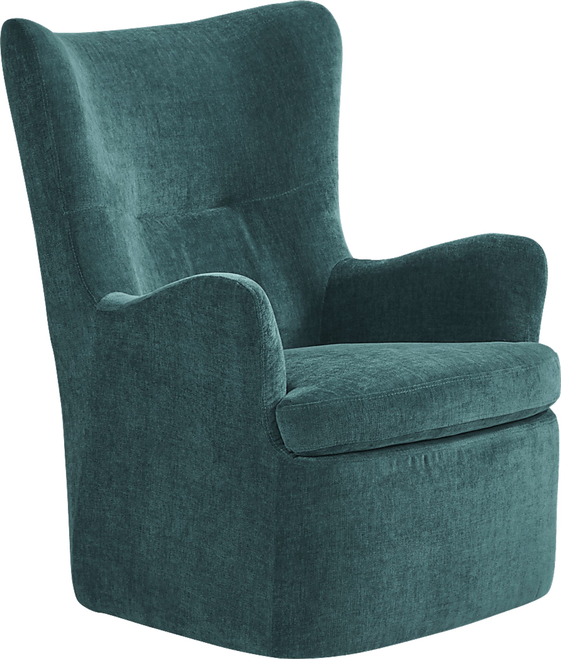 Barsha Heights Teal Swivel Glider Chair - Image 1