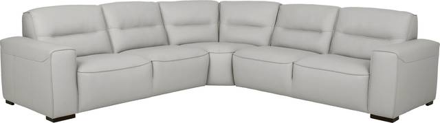 Bartello Gray 3 Pc Leather Sectional - Thumbnail - Image 1