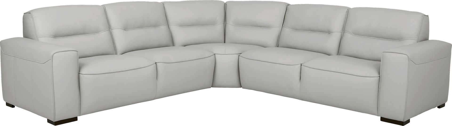 Bartello Gray 3 Pc Leather Sectional - Image 1