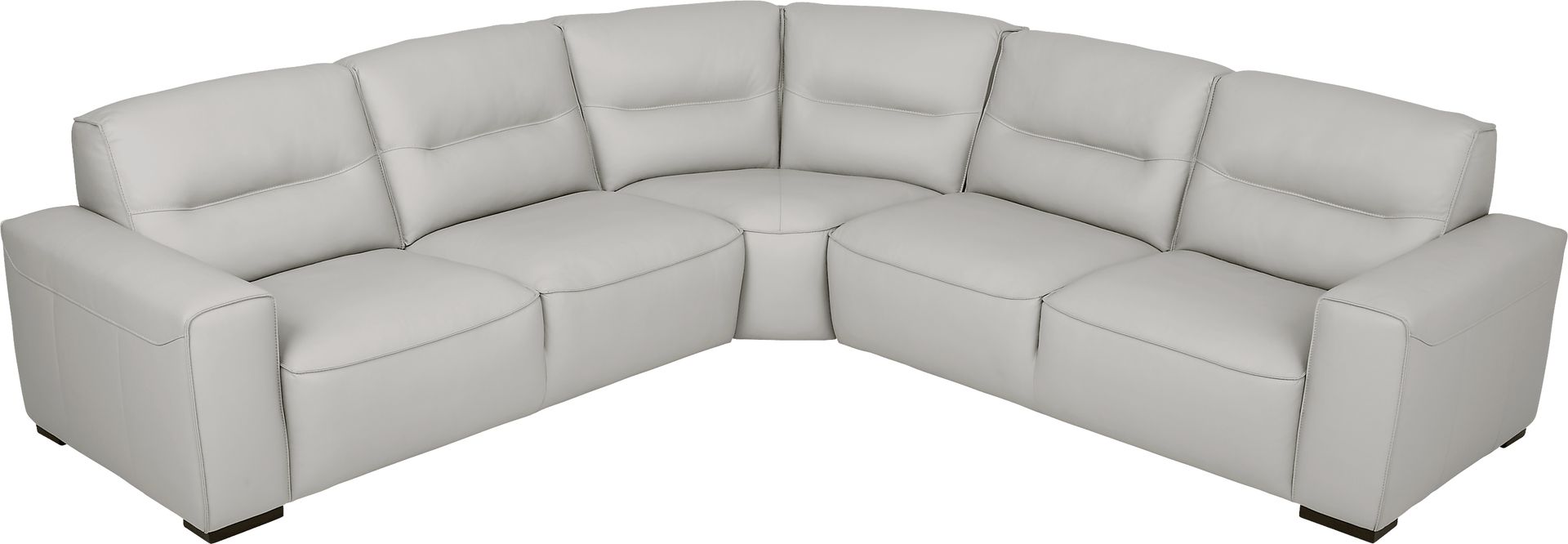 Bartello Gray 3 Pc Leather Sectional - Image 3