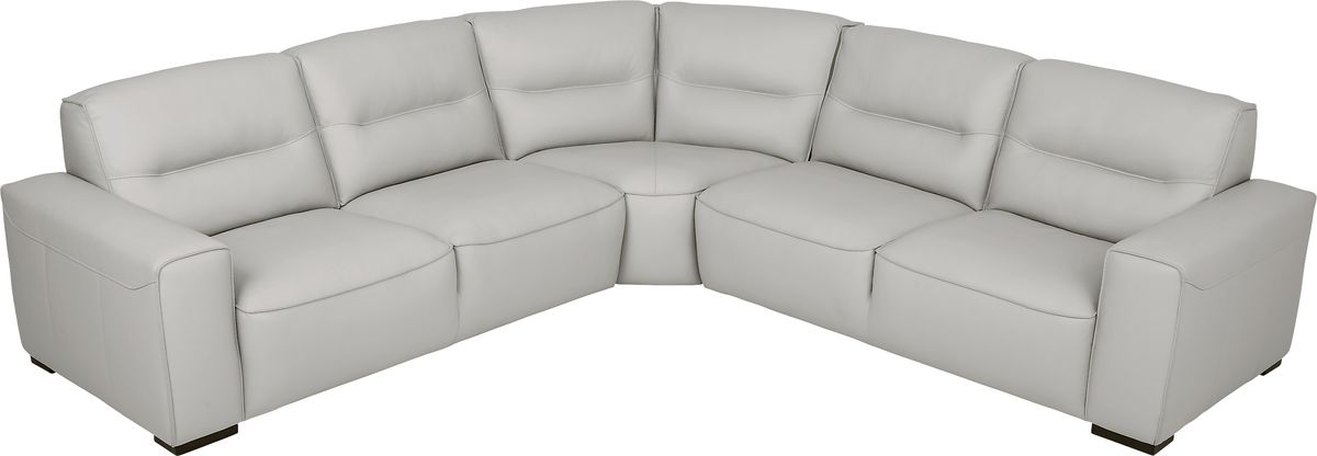 Bartello Gray Leather 3 Pc Sectional | Rooms to Go