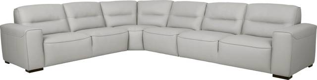 Bartello Gray 4 Pc Leather Sectional - Thumbnail - Image 1