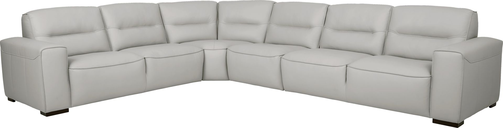Bartello Gray 4 Pc Leather Sectional - Image 1