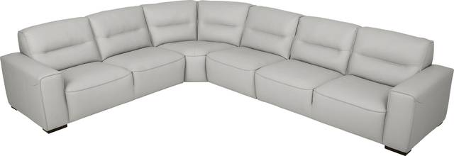 Bartello Gray 4 Pc Leather Sectional - Thumbnail - Image 3