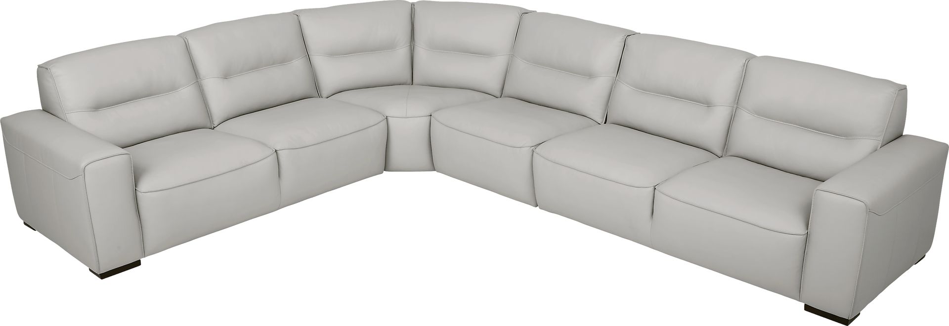Bartello Gray 4 Pc Leather Sectional - Image 3