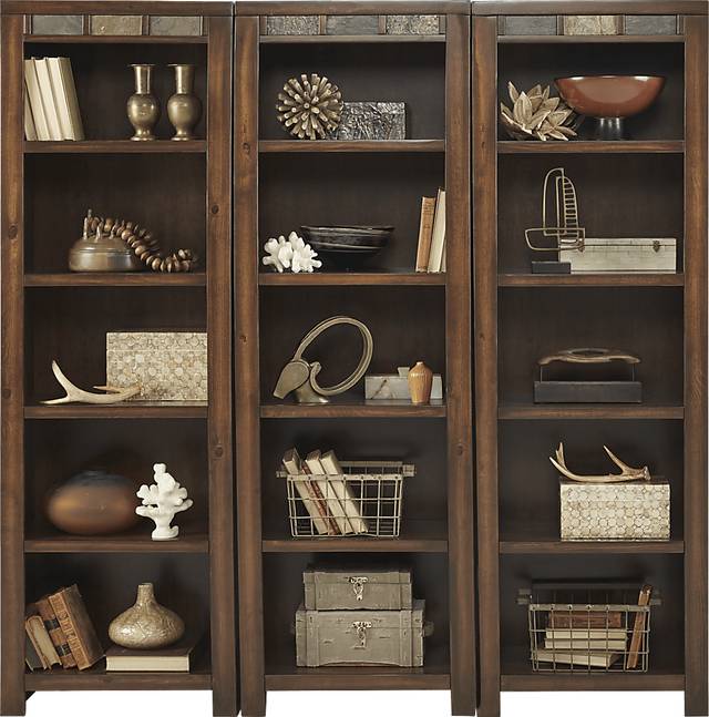 Bartlett II Cherry 3 Pc Bookcase Set - Thumbnail - Image 1