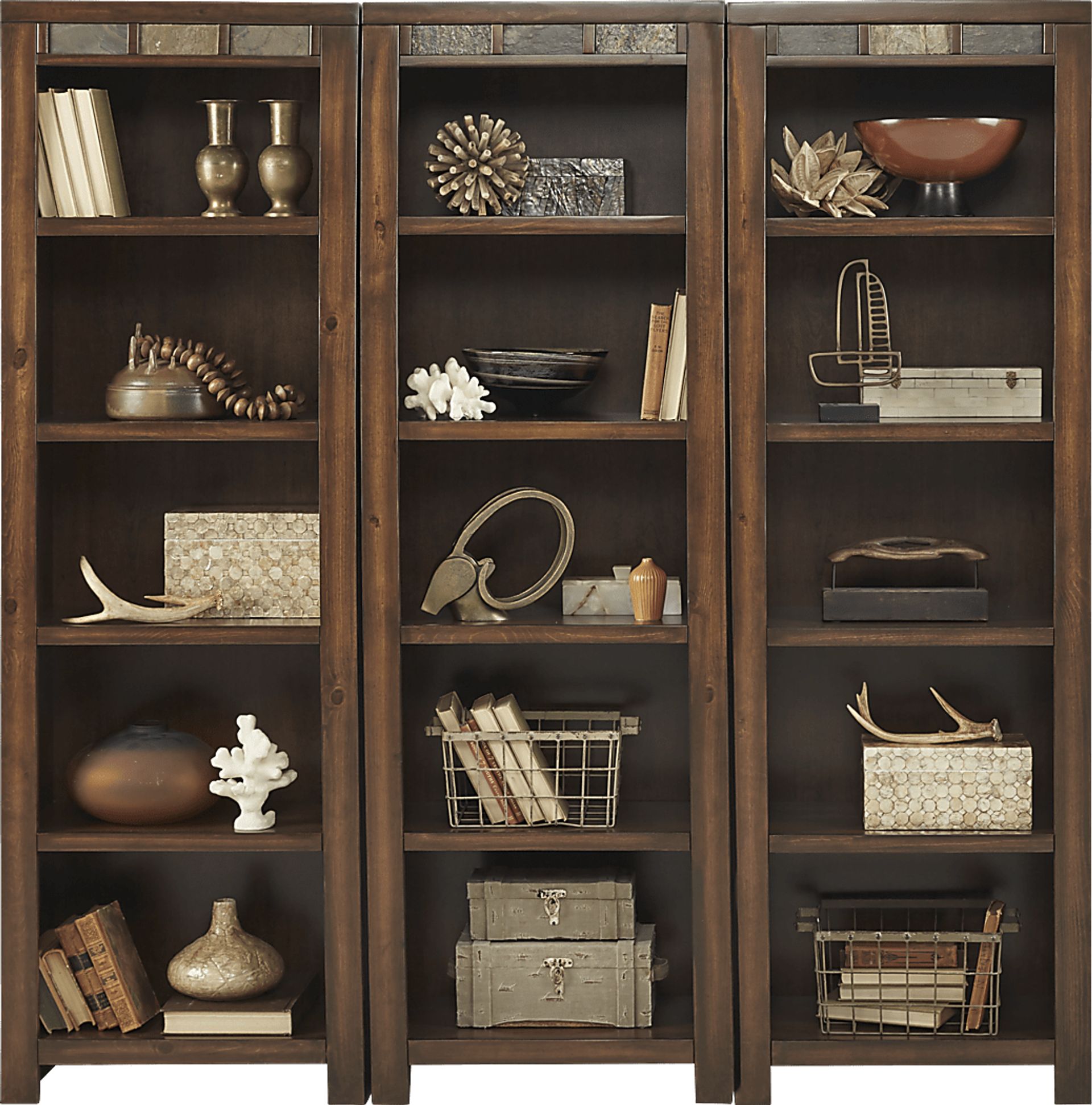 Bartlett II Cherry 3 Pc Bookcase Set - Image 1