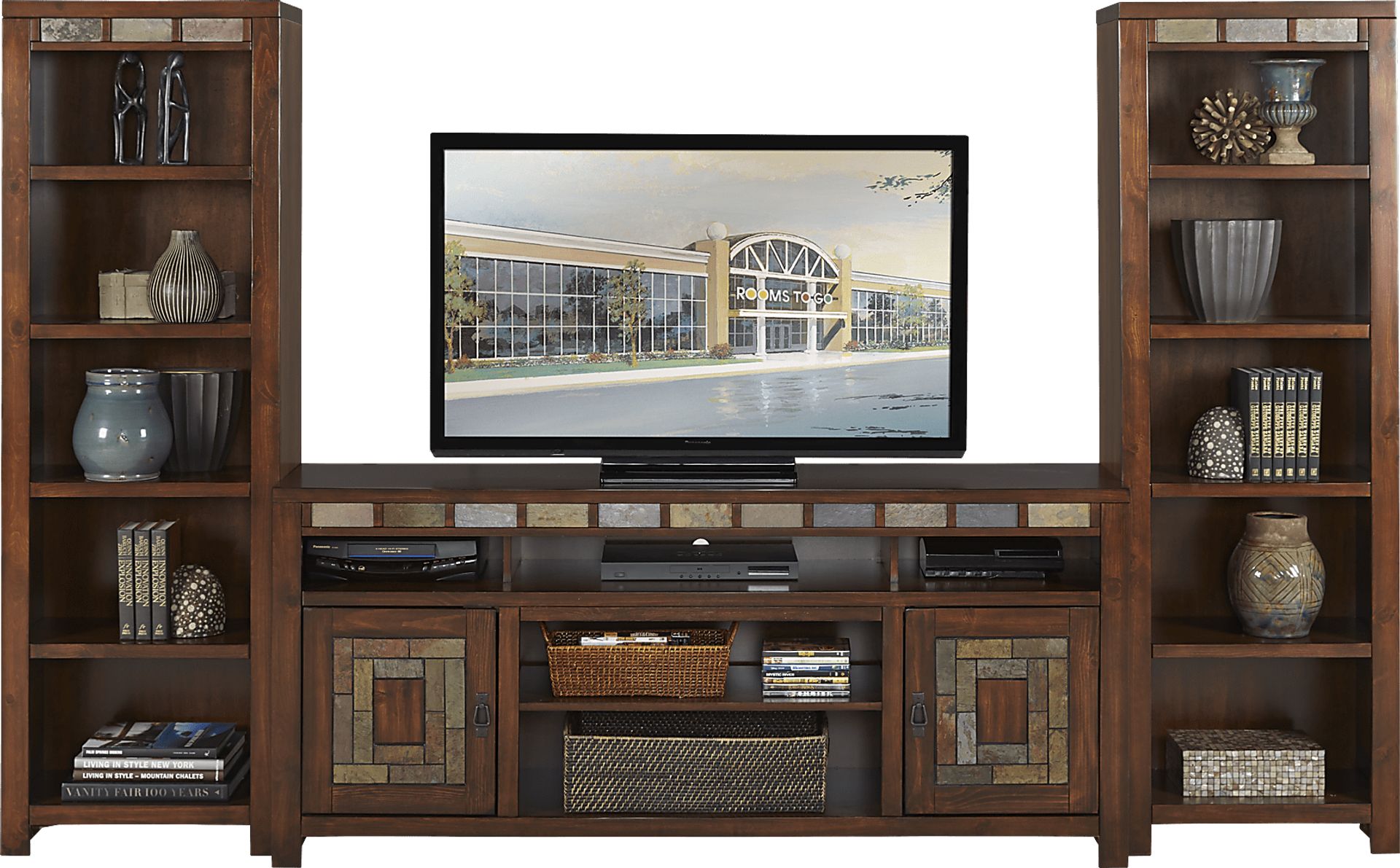 Bartlett II Cherry 3 Pc Wall Unit - Image 1