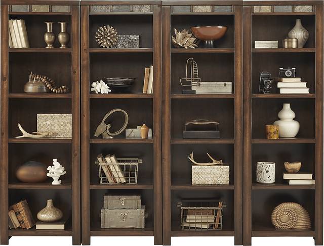 Bartlett II Cherry 4 Pc Bookcase Set - Thumbnail - Image 1