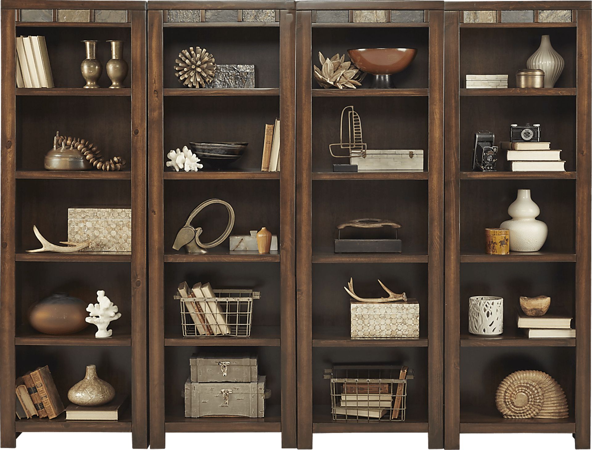 Bartlett II Cherry 4 Pc Bookcase Set - Image 1