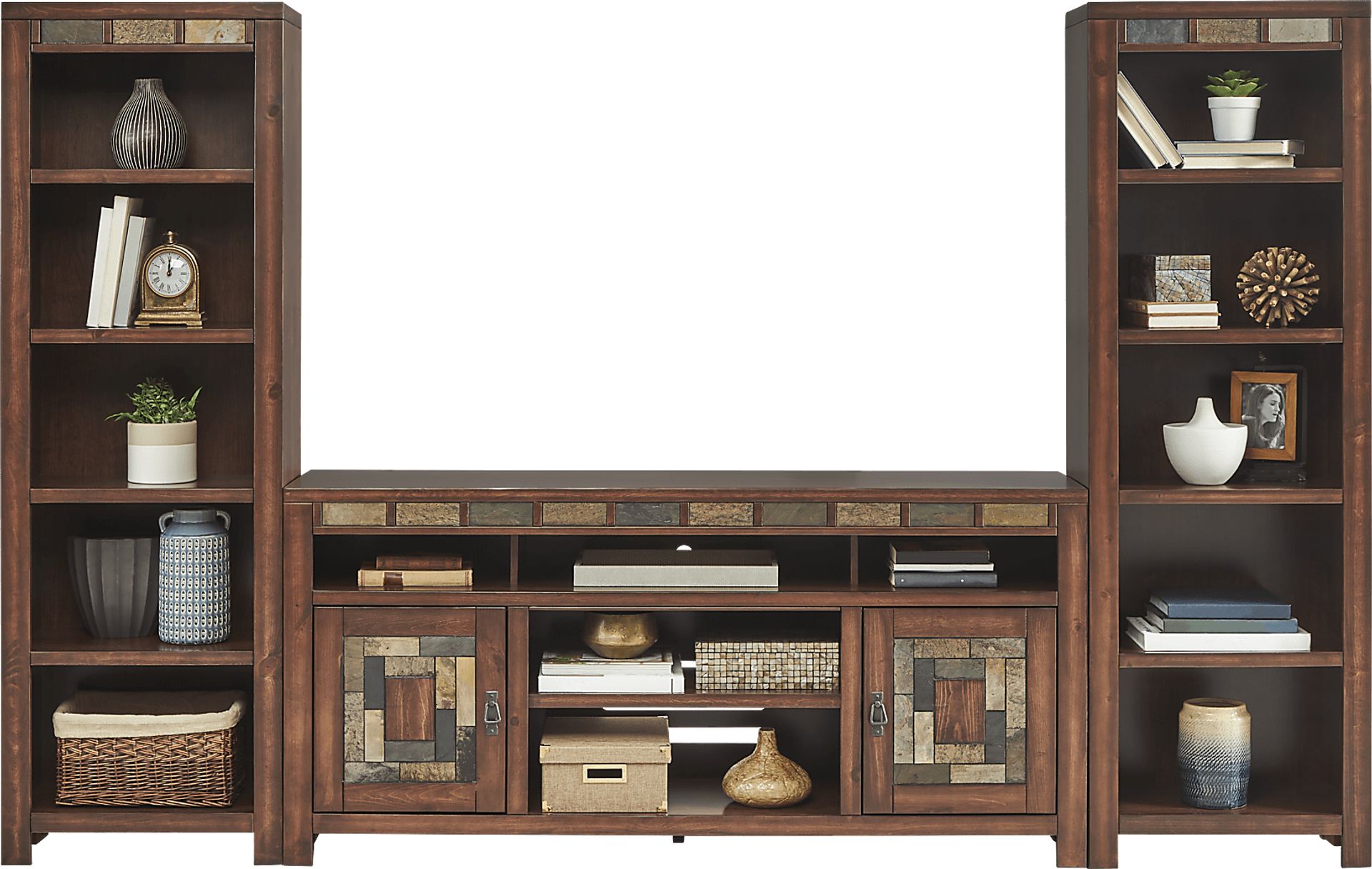 Bartlett II Cherry 3 Pc Wall Unit with 67 in. Console - Image 2