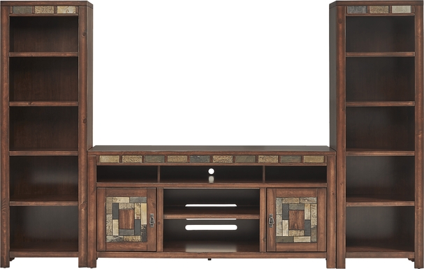 Bartlett II Cherry 3 Pc Wall Unit with 67 in. Console