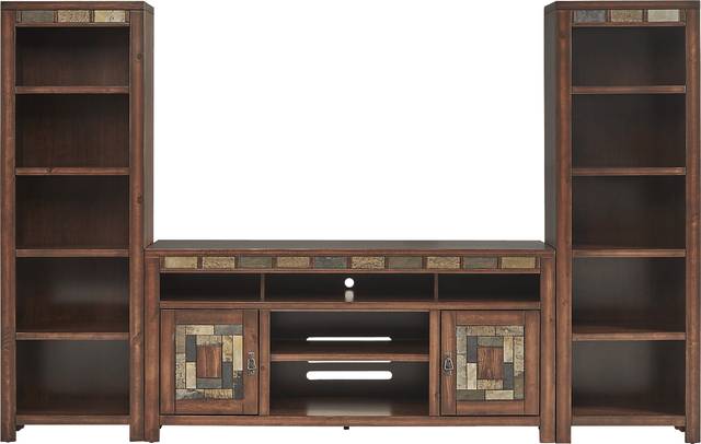 Bartlett II Cherry 3 Pc Wall Unit with 67 in. Console - Thumbnail - Image 1