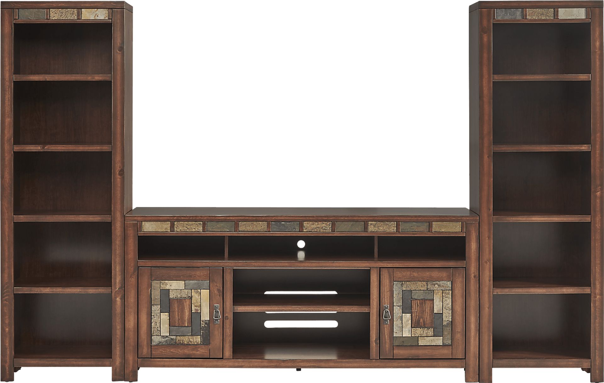 Bartlett II Cherry 3 Pc Wall Unit with 67 in. Console - Image 1