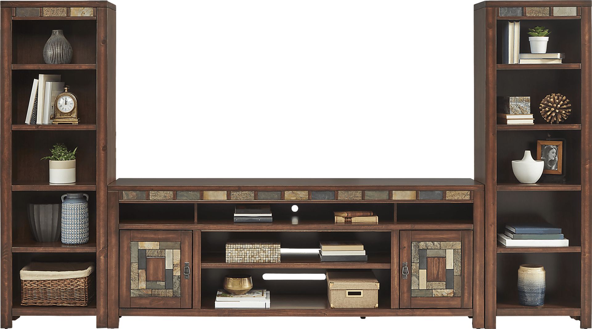 Bartlett II Cherry 3 Pc Wall Unit with 83 in. Console - Image 2