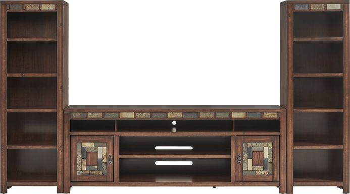 Bartlett II Cherry 3 Pc Wall Unit with 83 in. Console