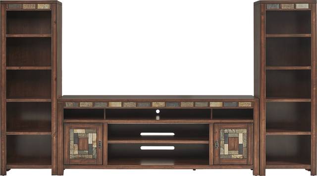 Bartlett II Cherry 3 Pc Wall Unit with 83 in. Console - Thumbnail - Image 1