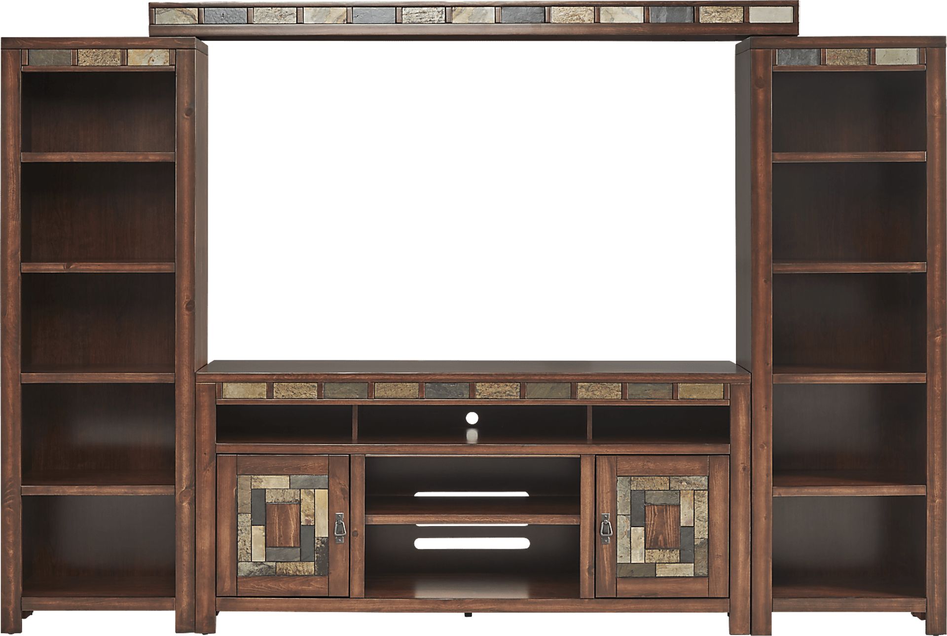 Bartlett II 4 Pc Cherry Dark Wood Wall Unit Rooms to Go