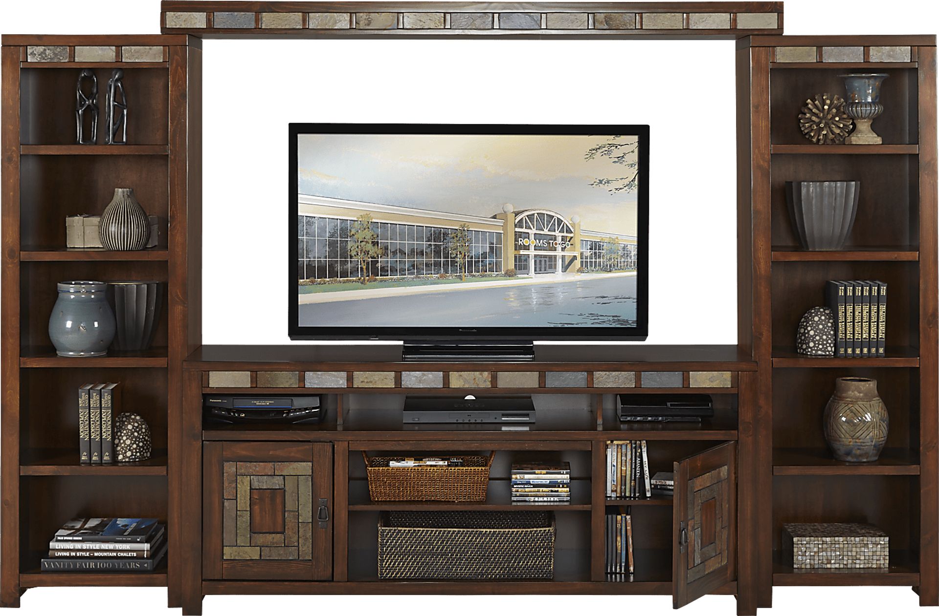Bartlett II Cherry 4 Pc Wall Unit - Image 2