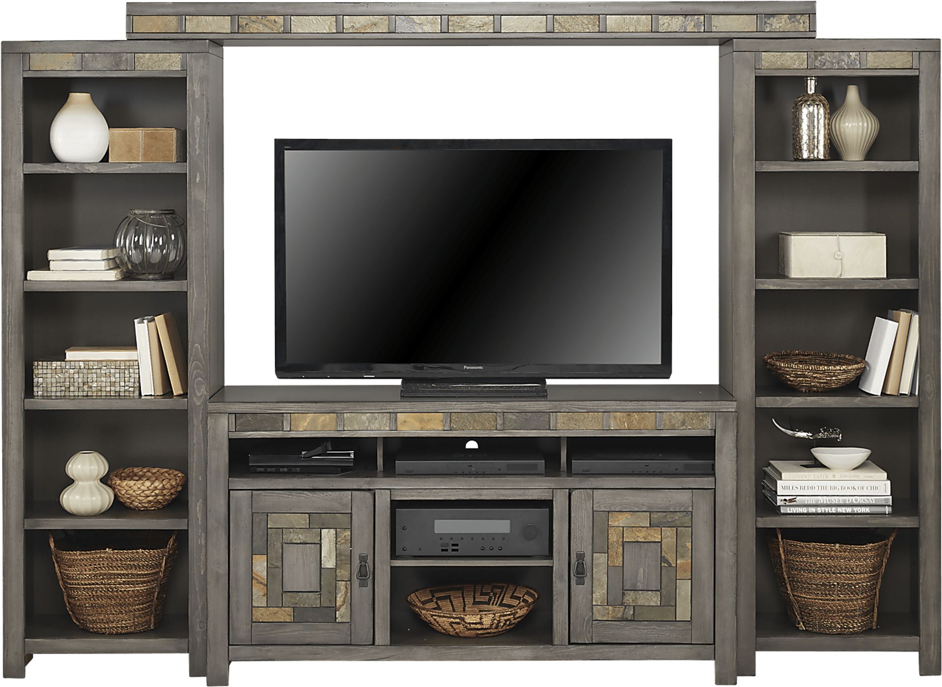 Bartlett II Gray 4 Pc Wall Unit - Image 2