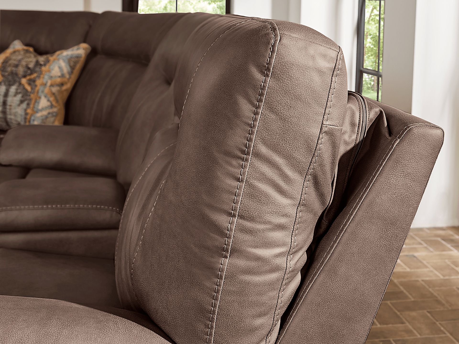 Barton Brown 3 Pc Dual Power Reclining Sectional - Image 9
