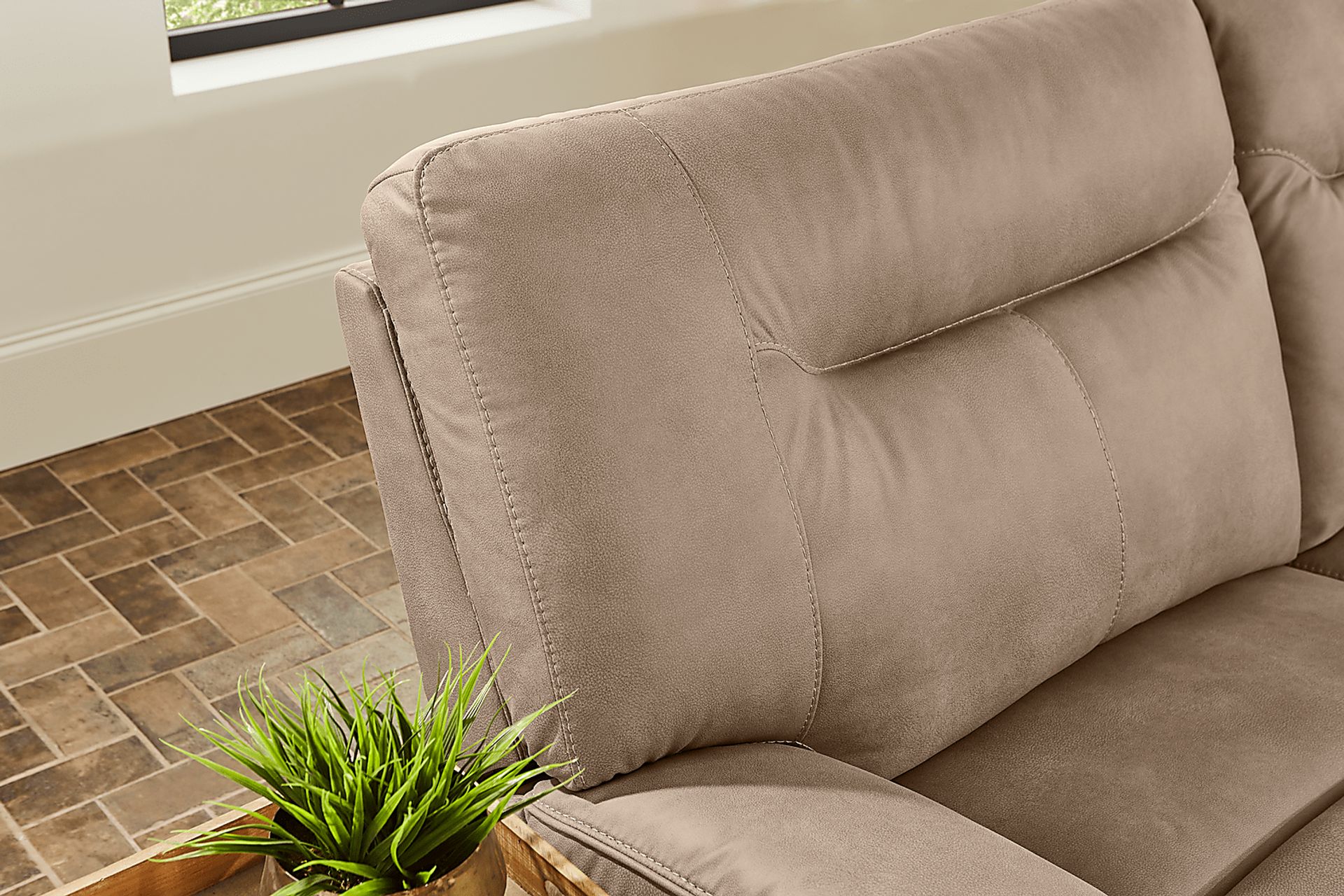 Barton Taupe Dual Power Reclining Console Loveseat - Image 10