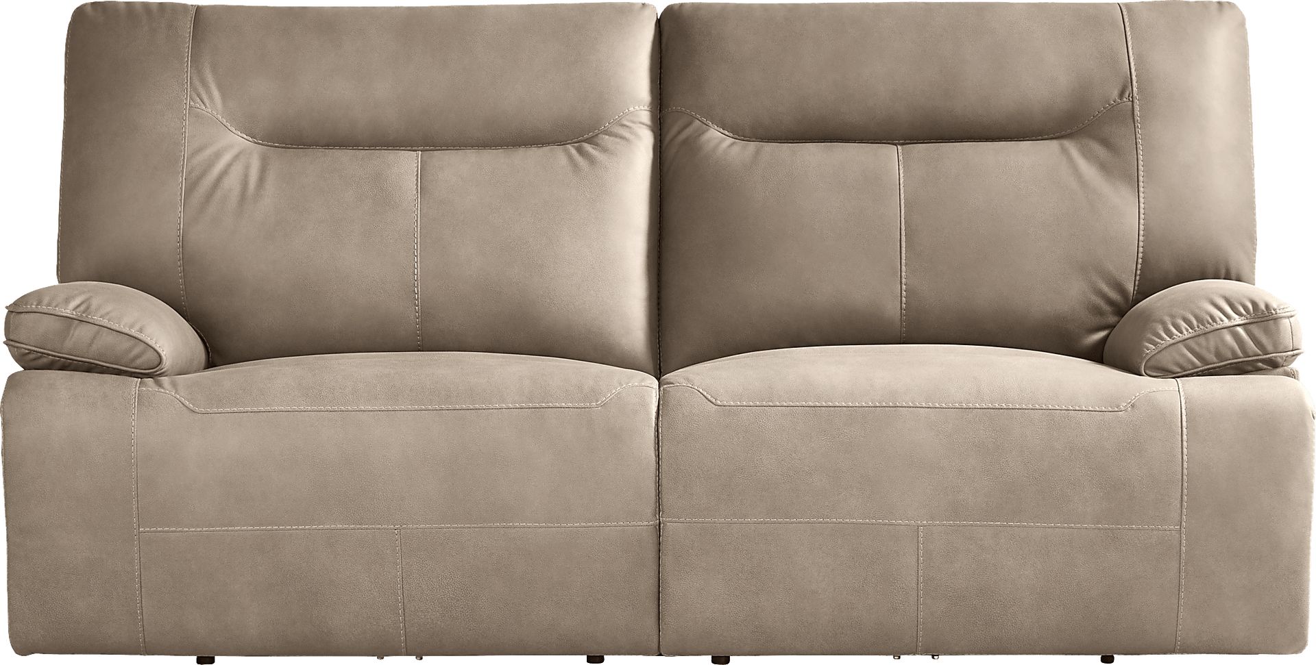 Barton Taupe Dual Power Reclining Sofa - Image 1