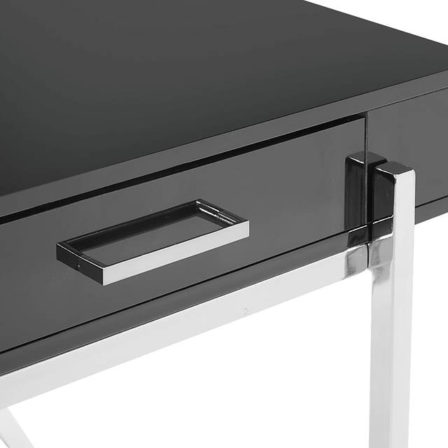 Bartonne Black/Chrome Desk - Thumbnail - Image 4
