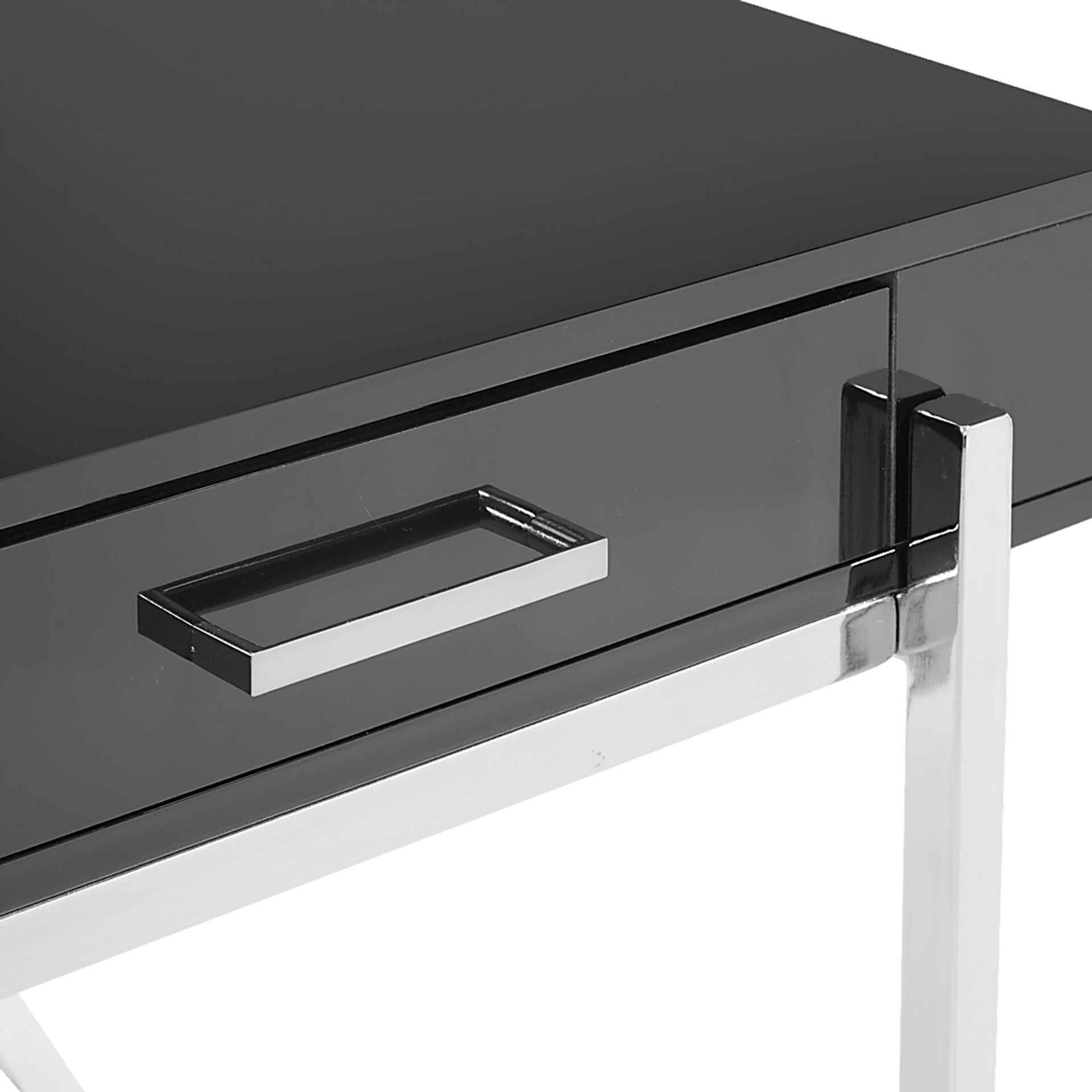 Bartonne Black/Chrome Desk - Image 4
