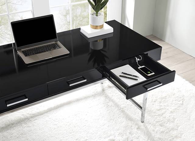 Bartonne Black/Chrome Desk - Thumbnail - Image 6