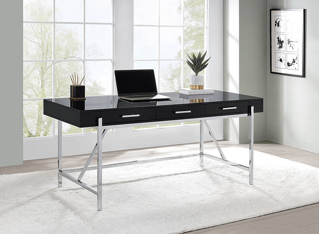 Bartonne Black/Chrome Desk - Thumbnail - Image 8