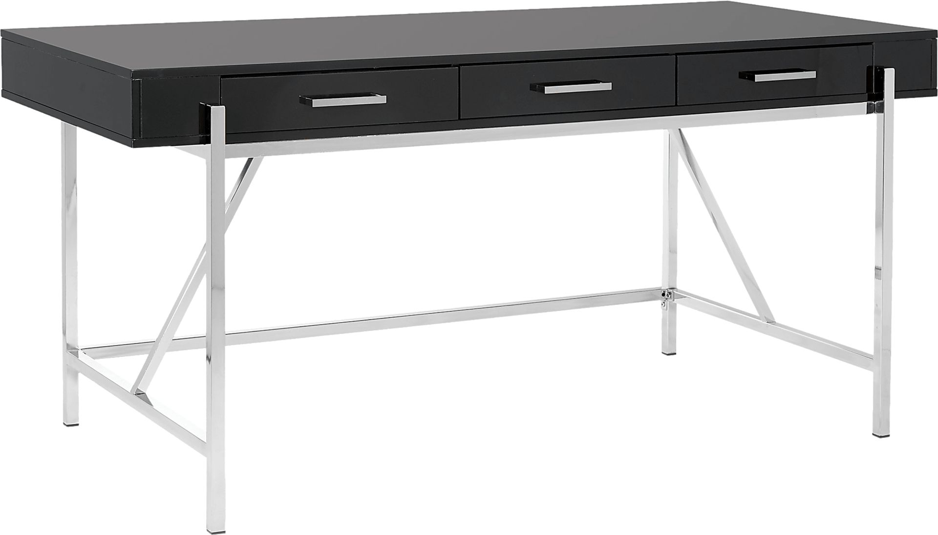 Bartonne Black/Chrome Desk - Image 1