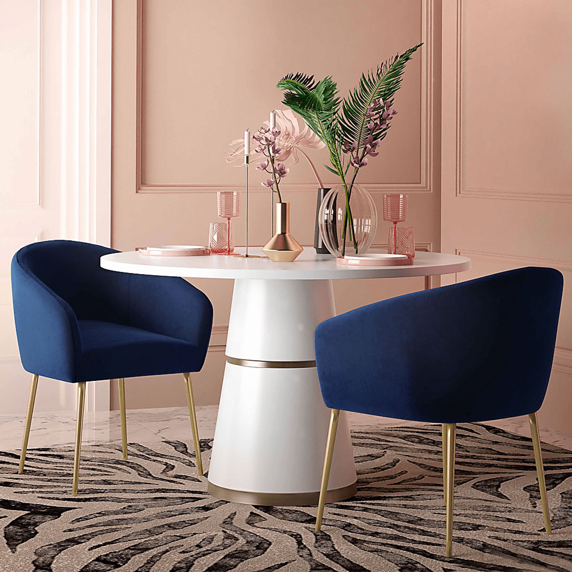 Baryan Navy Arm Chair - Image 6