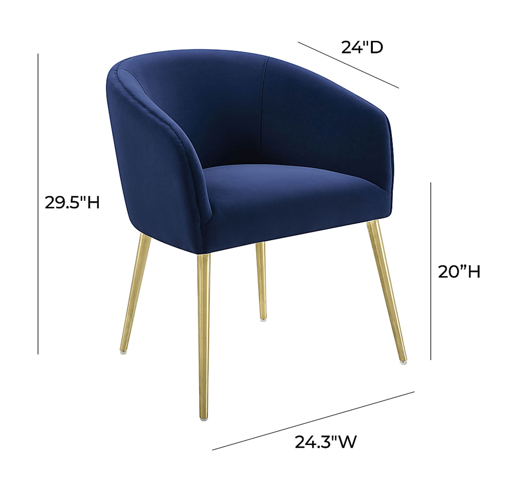 Baryan Navy Arm Chair - Image 7