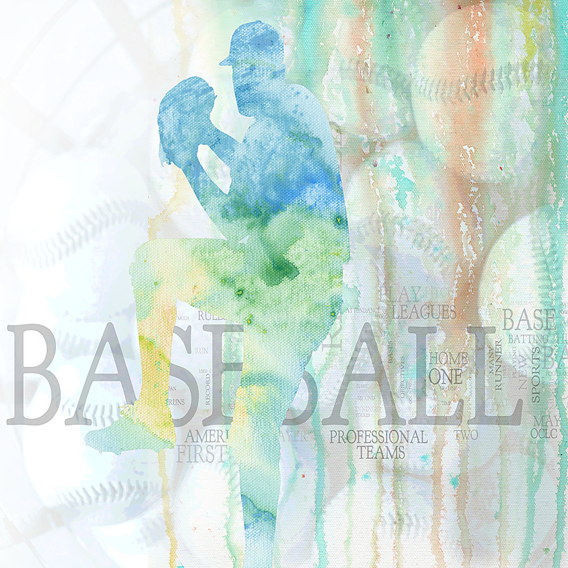 Baseball Fan Green Artwork - Image 1