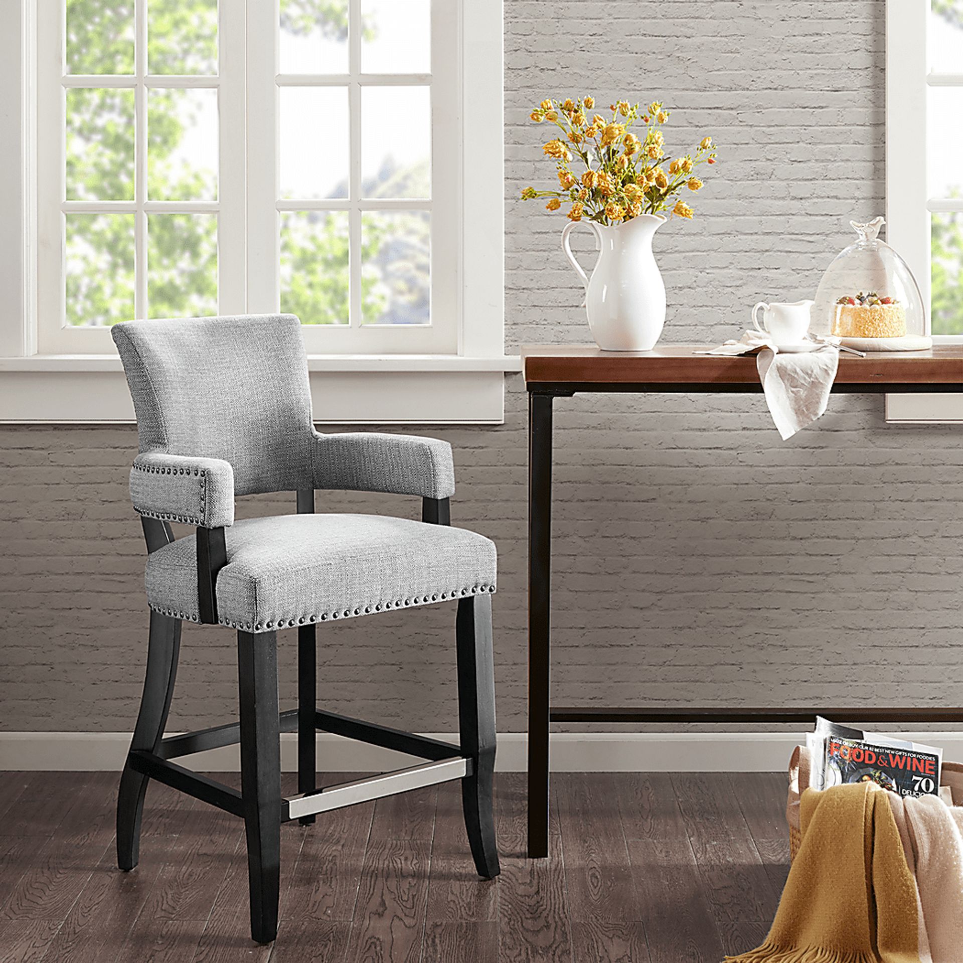 Basildon Gray Counter Height Stool - Image 5