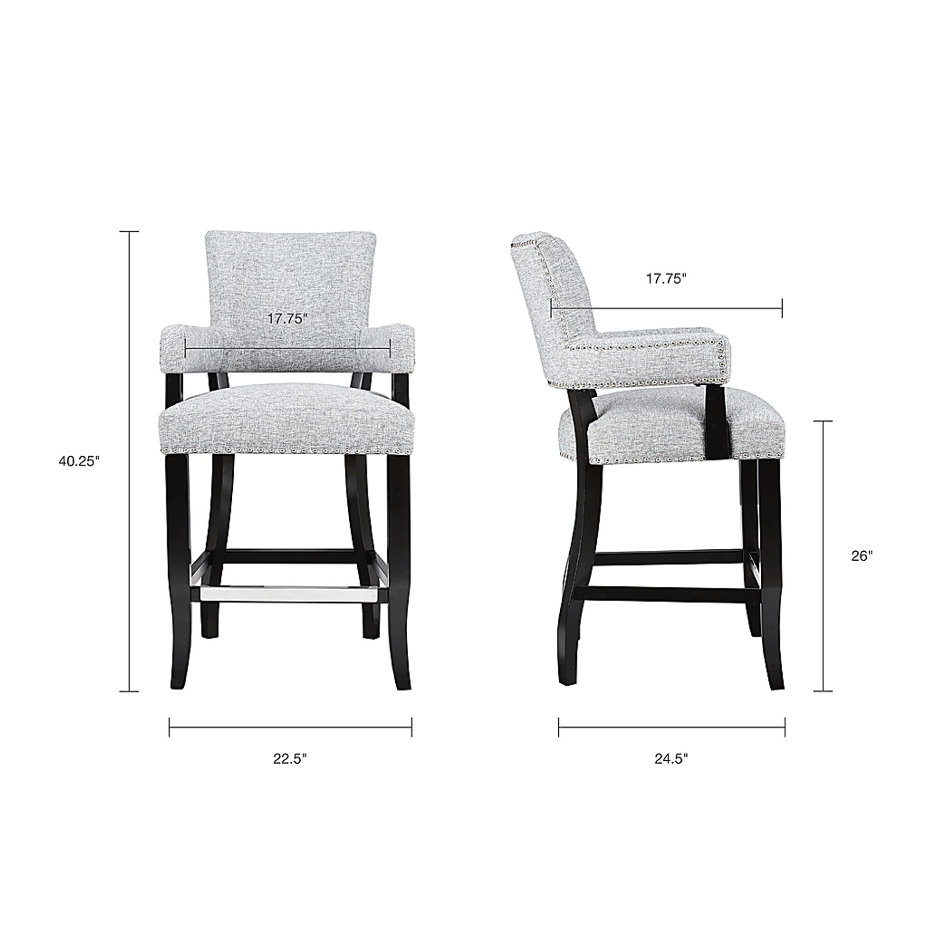 Basildon Gray Counter Height Stool - Image 6