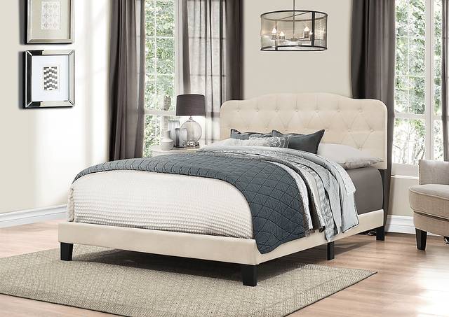 Basingfield Linen Queen Bed - Thumbnail - Image 1