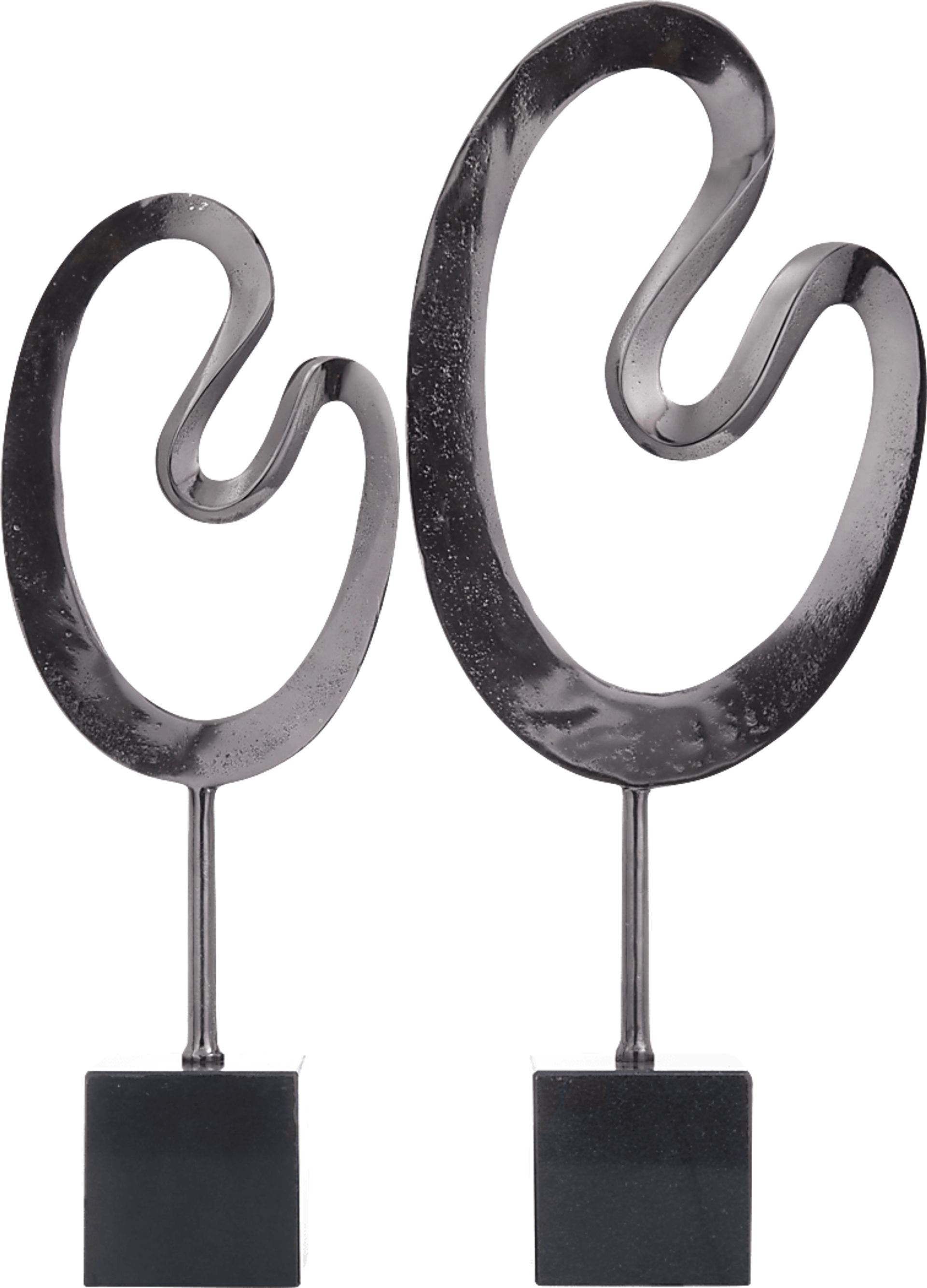 Baspo Black Sculpture, Set of 2 - Image 1