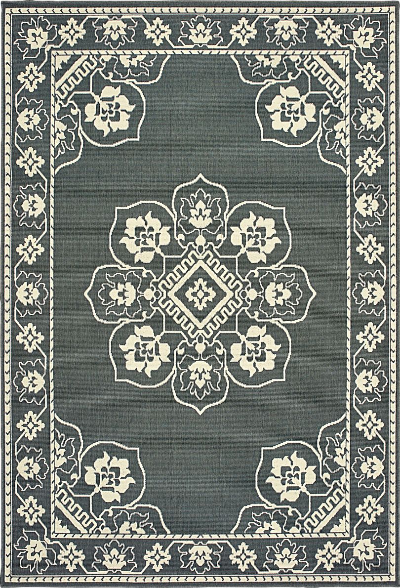 Bassbrook Gray 5'3 x 7'6 Indoor/Outdoor Rug